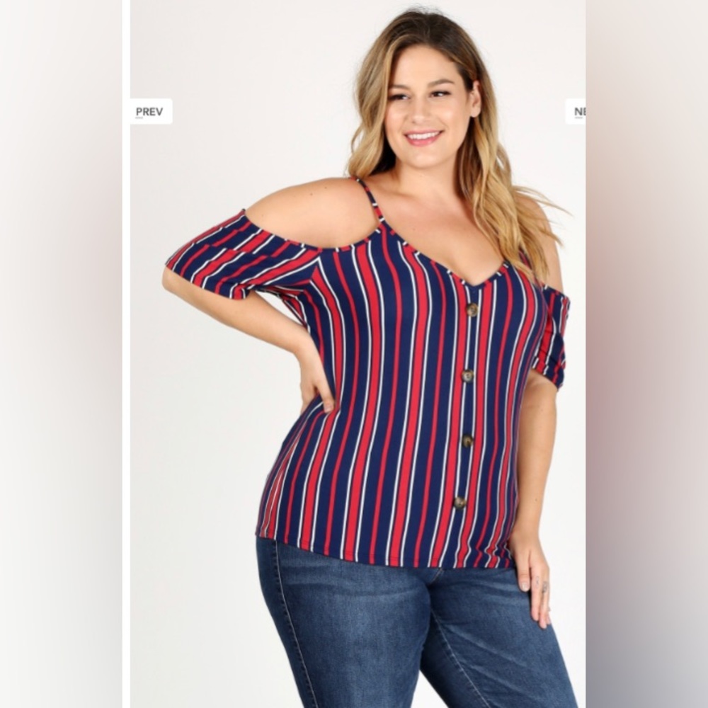 PLUS SIZE STRIPED SLEEVELESS WOMEN TOP